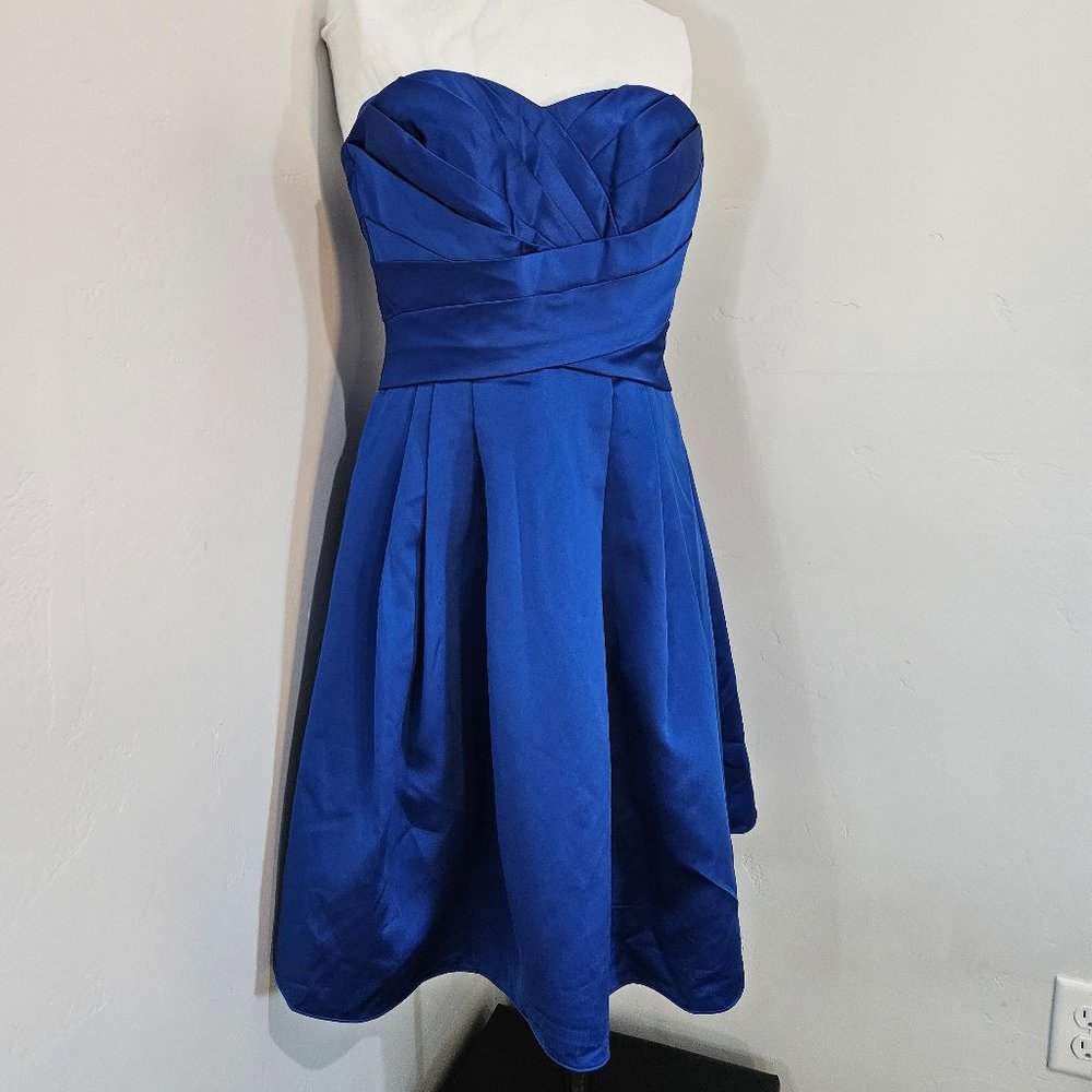 Gorgeous Royal Blue Strapless Dress With Pockets